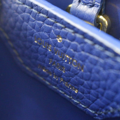 LOUIS VUITTON Capucines Taurillon Leather Shoulder Bag Blue