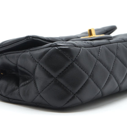 Chanel pearl crush mini rectangular flap bag lambskin black