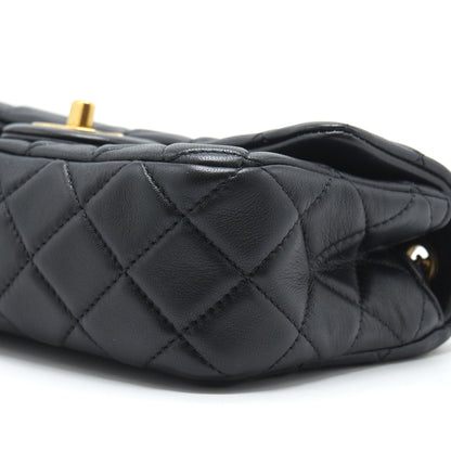 Chanel pearl crush mini rectangular flap bag lambskin black