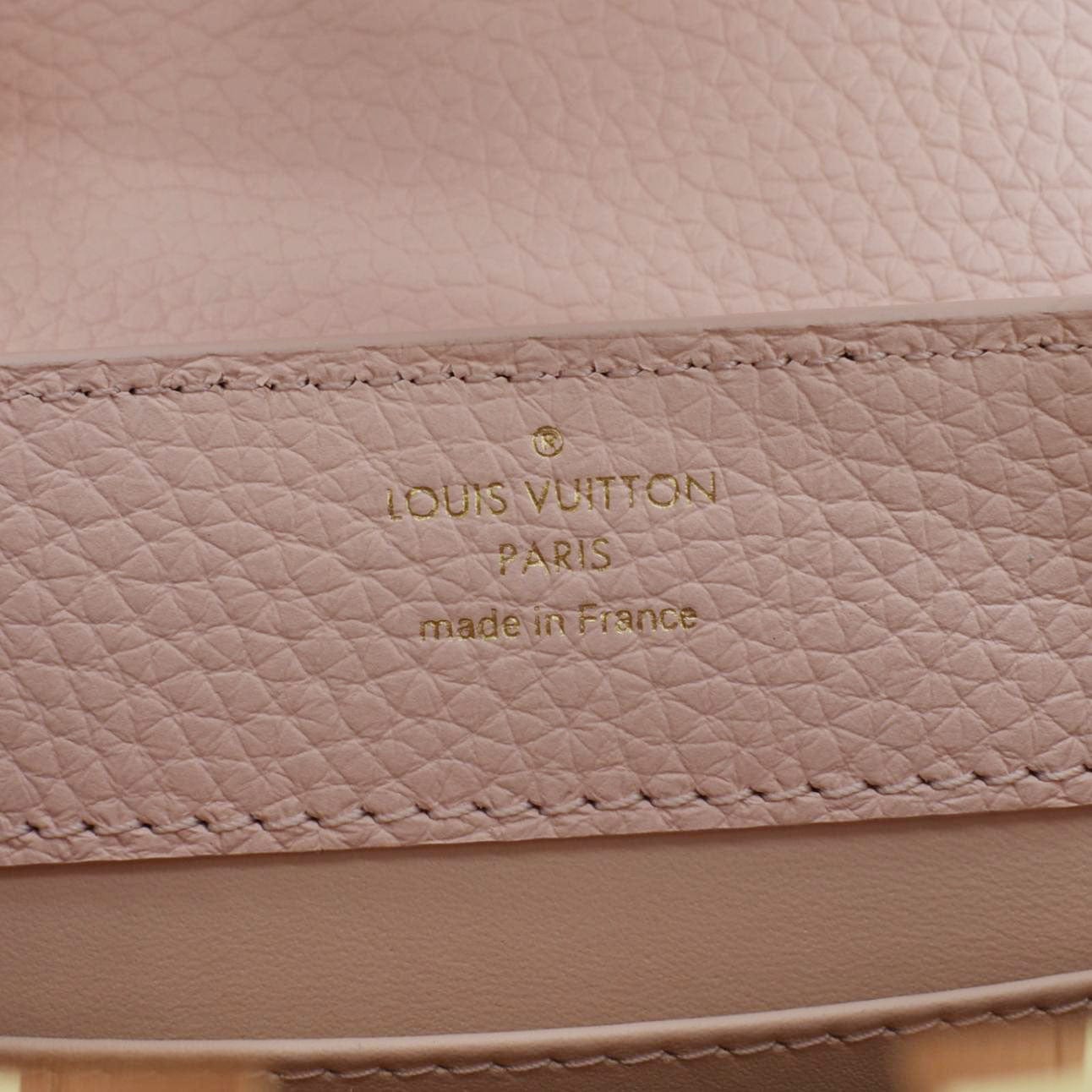 LOUIS VUITTON Capucines Mini Leather Satchel Bag Galet