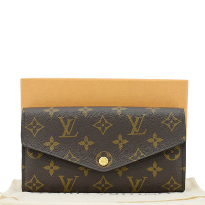 LOUIS VUITTON Sarah Monogram Canvas Wallet Brown