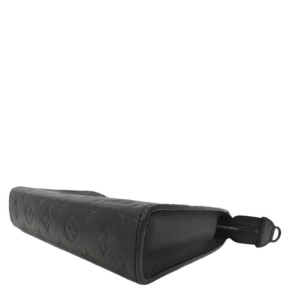 LOUIS VUITTON Gaston Wearable Monogram Shadow Leather Wallet Crossbody Bag Black
