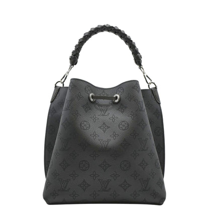 LOUIS VUITTON Muria Mahina Perforated Leather Shoulder Bag Black