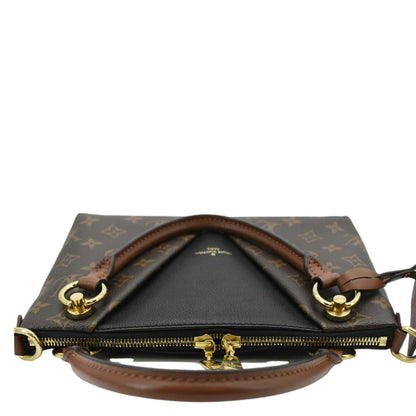 LOUIS VUITTON V BB Monogram Canvas Tote Shoulder Bag Black