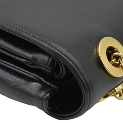 GUCCI Linea Marina Small Chain Leather Shoulder Bag Black 576421