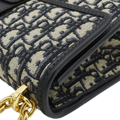 CHRISTIAN DIOR 30 Montaigne Oblique Jacquard Crossbody Clutch Bag Blue