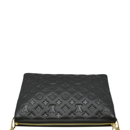 LOUIS VUITTON Coussin MM Monogram Embossed Shoulder Bag Black
