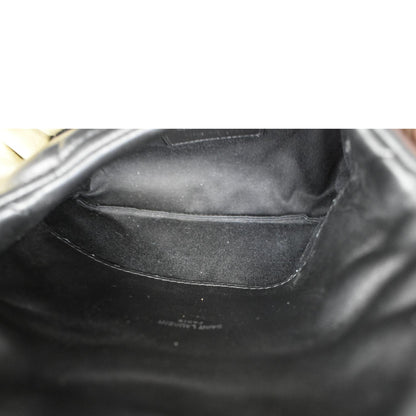 YVES SAINT LAURENT Loulou Small Puffer Leather Pouch Black