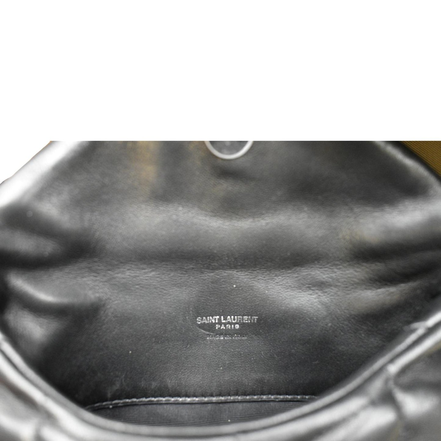 YVES SAINT LAURENT Loulou Small Puffer Leather Pouch Black