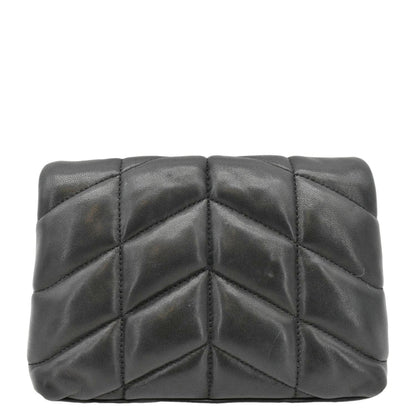 YVES SAINT LAURENT Loulou Small Puffer Leather Pouch Black