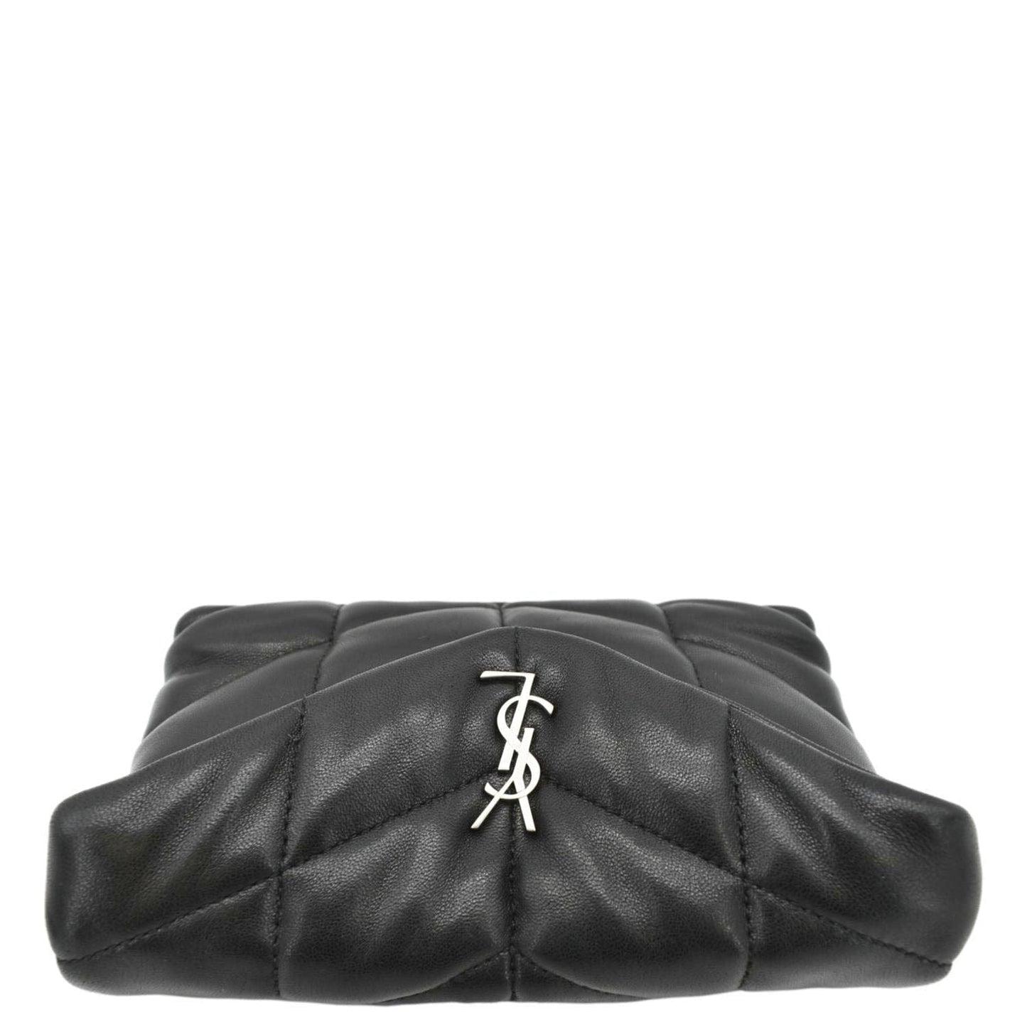 YVES SAINT LAURENT Loulou Small Puffer Leather Pouch Black