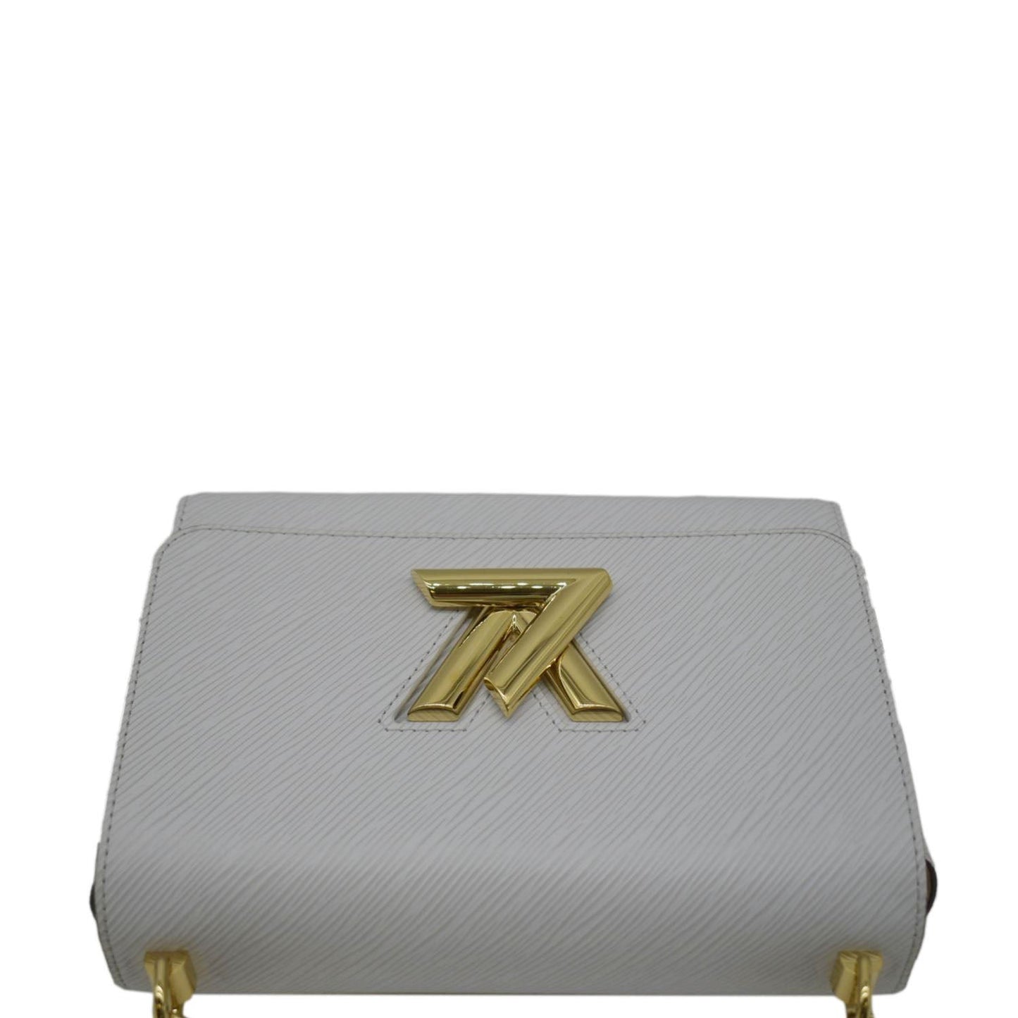 LOUIS VUITTON MM Twist Epi Leather Chain Shoulder Bag White