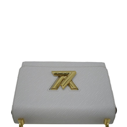 LOUIS VUITTON MM Twist Epi Leather Chain Shoulder Bag White