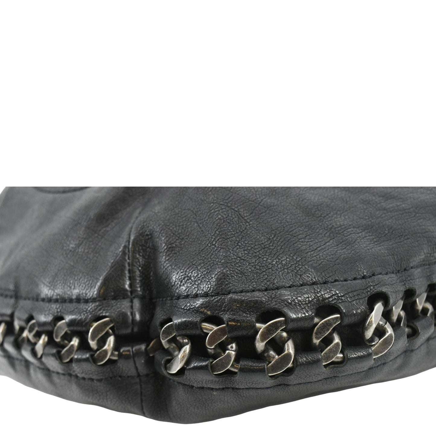CHANEL Modern Chain Calfskin Leather Hobo Bag Black
