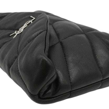 YVES SAINT LAURENT Loulou Small Puffer Leather Pouch Black