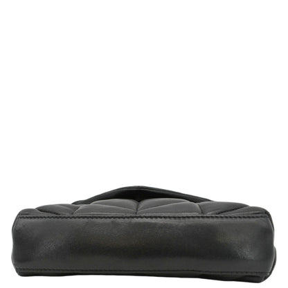 YVES SAINT LAURENT Loulou Small Puffer Leather Pouch Black