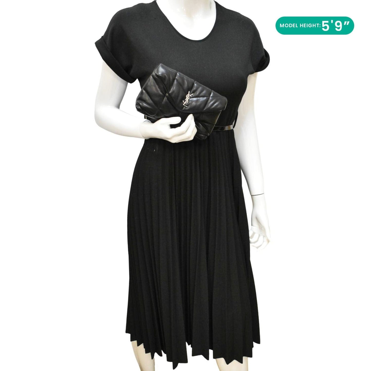 YVES SAINT LAURENT Loulou Small Puffer Leather Pouch Black