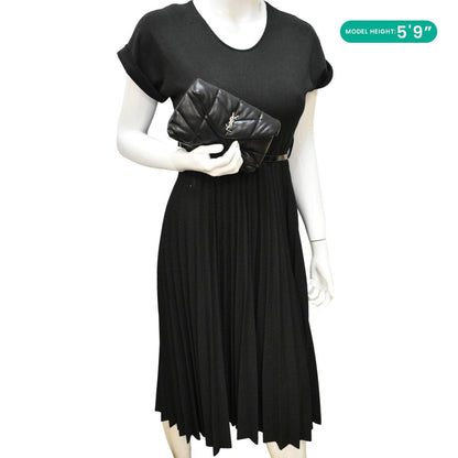 YVES SAINT LAURENT Loulou Small Puffer Leather Pouch Black