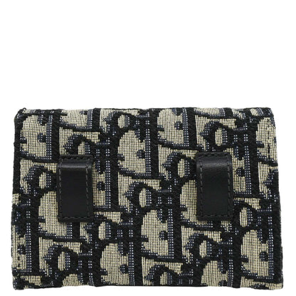 CHRISTIAN DIOR Nano Saddle Oblique Chain Wallet Navy Blue