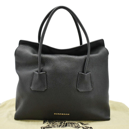BURBERRY Baynard Medium Grainy Calfskin Leather Tote Bag Black