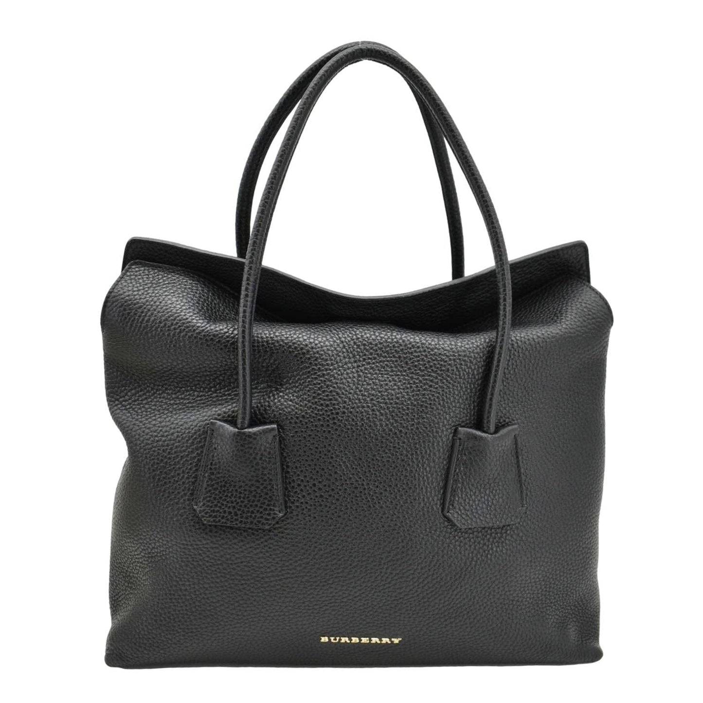 BURBERRY Baynard Medium Grainy Calfskin Leather Tote Bag Black