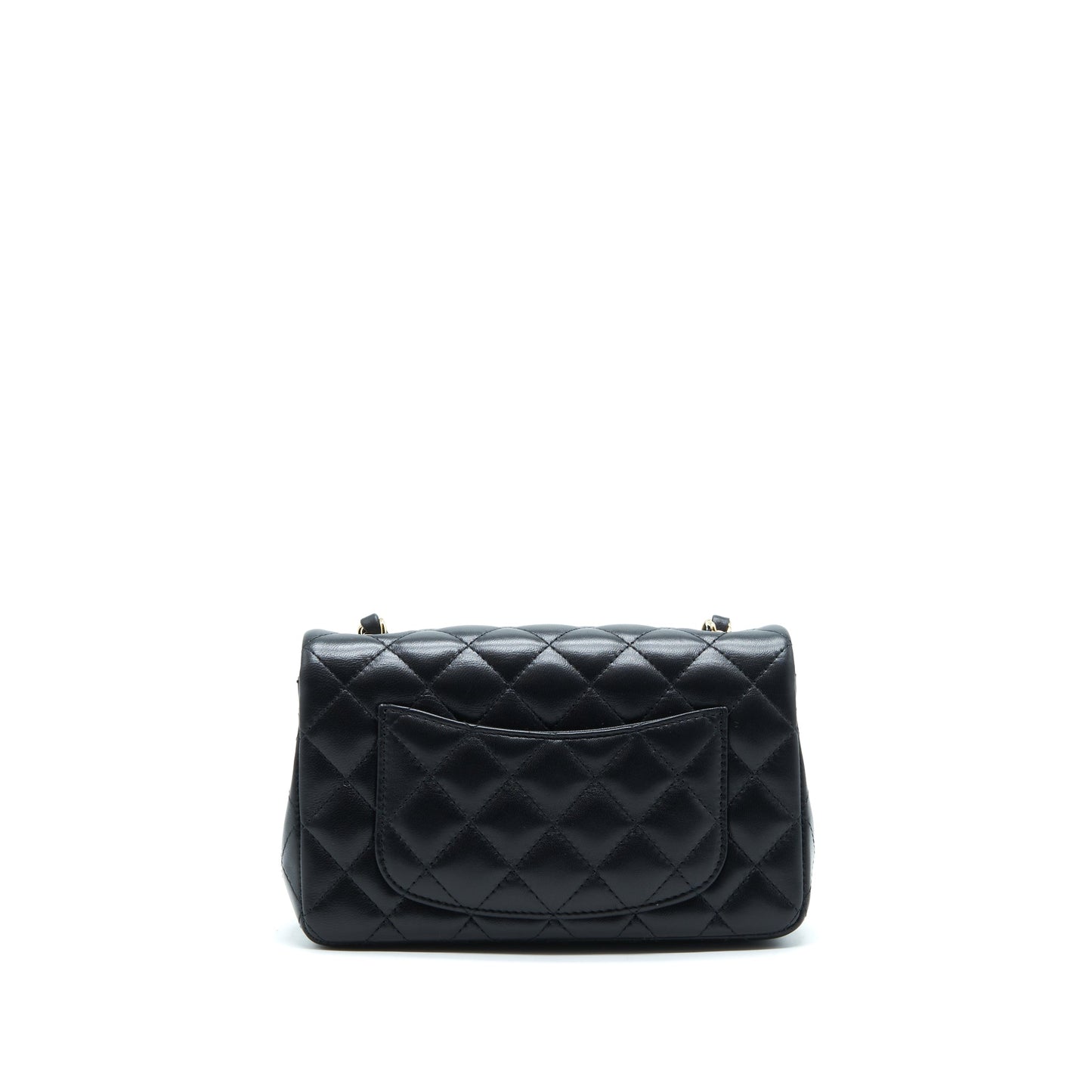Chanel Mini Rectangular Flap Bag Lambskin Black L(Microchip）
