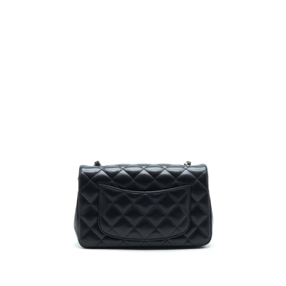Chanel Mini Rectangular Flap Bag Lambskin Black L(Microchip）