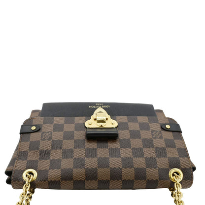 LOUIS VUITTON Vavin PM Damier Ebene Chain Crossbody Bag Black