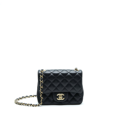 Chanel Mini Square Flap Bag Lambskin Black L