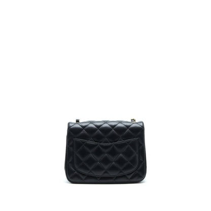 Chanel Mini Square Flap Bag Lambskin Black L