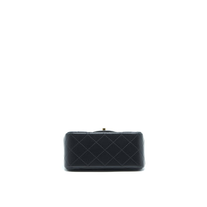 Chanel Mini Square Flap Bag Lambskin Black L