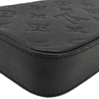 LOUIS VUITTON Felicie Monogram Empreinte Pochette Shoulder Bag Black