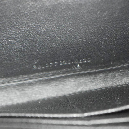 YVES SAINT LAURENT Envelope Chevron Leather Chain Wallet Crossbody Bag Black
