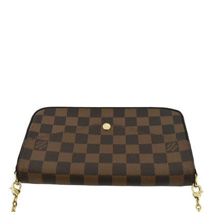 LOUIS VUITTON Felicie Damier Ebene Pochette Crossbody Bag Brown