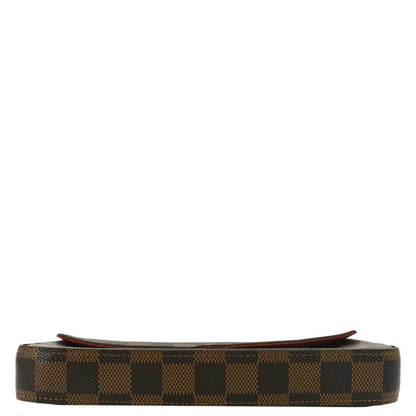 LOUIS VUITTON Felicie Damier Ebene Pochette Crossbody Bag Brown