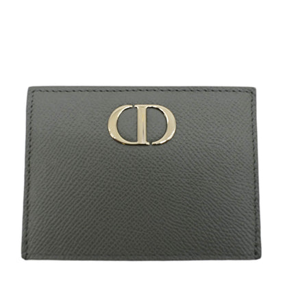 CHRISTIAN DIOR 30 Montaigne Grained Calfskin Leather Card Holder Dark Grey