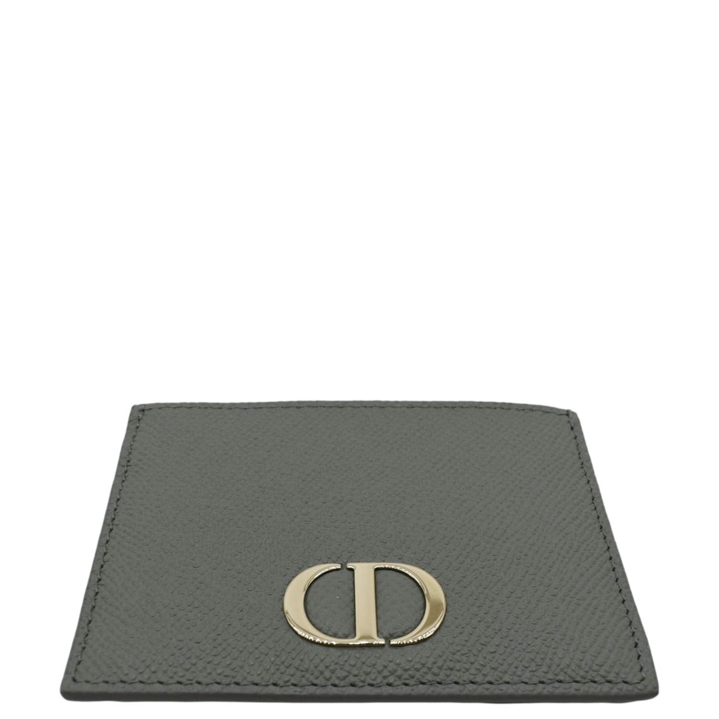 CHRISTIAN DIOR 30 Montaigne Grained Calfskin Leather Card Holder Dark Grey