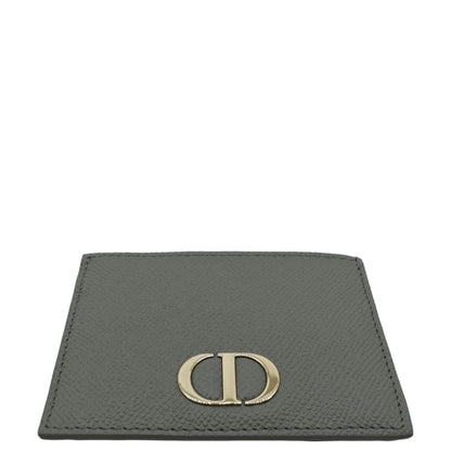 CHRISTIAN DIOR 30 Montaigne Grained Calfskin Leather Card Holder Dark Grey