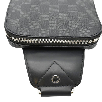LOUIS VUITTON Avenue Sling Damier Graphite Backpack Bag Black