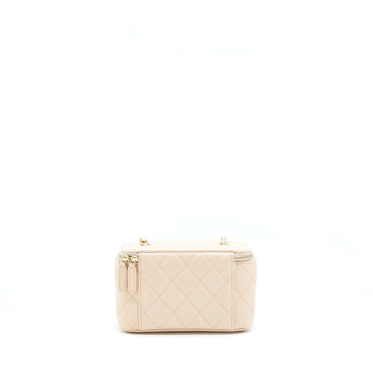 Chanel Long Vanity Case Caviar Nude Pink L