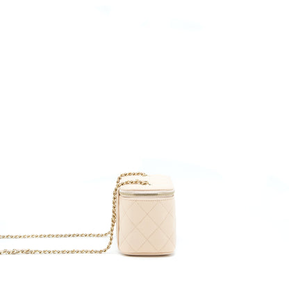Chanel Long Vanity Case Caviar Nude Pink L