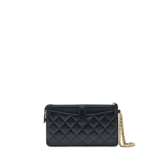 Chanel Reissue Zippy Pouch Quilted Calfskin Black Ruthenium