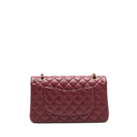 Chanel Medium Classic Double Flap Bag Caviar Dark Red L