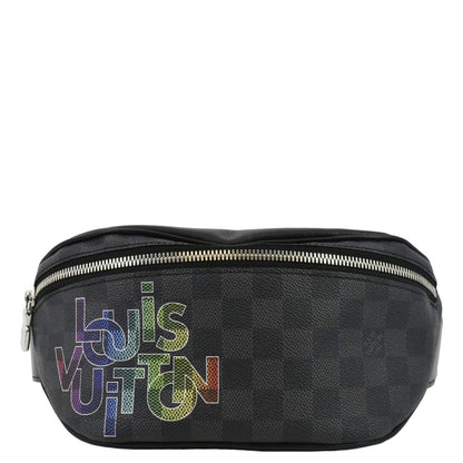 LOUIS VUITTON Rainbow Logo Discovery Damier Graphite BumBag Black