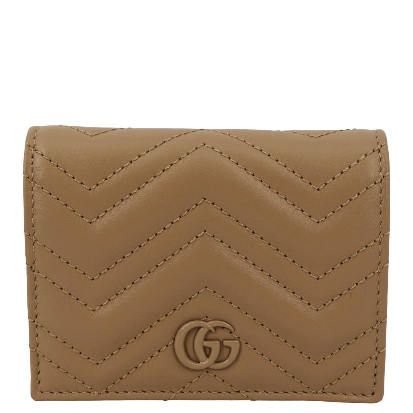 GUCCI Marmont GG Matelasse Leather Card Case Wallet Dusty Pink 466492