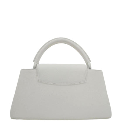 LOUIS VUITTON Capucines East-West MM Leather Crossbody Bag White