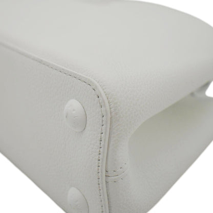 LOUIS VUITTON Capucines East-West MM Leather Crossbody Bag White