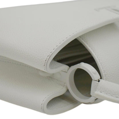 LOUIS VUITTON Capucines East-West MM Leather Crossbody Bag White