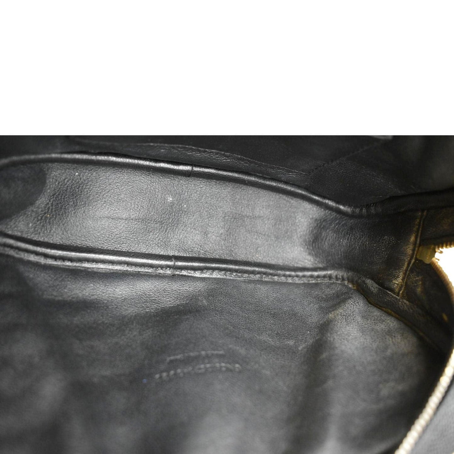 YVES SAINT LAURENT Lou Mini Chevron Leather Camera Crossbody Bag Black