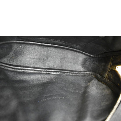 YVES SAINT LAURENT Lou Mini Chevron Leather Camera Crossbody Bag Black